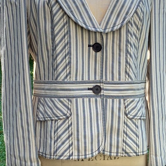 Bianca Nygard Cream/Grey StripedJacket - Picture 2 of 16